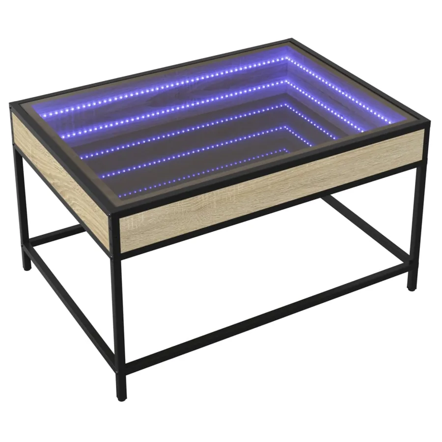Table basse avec LED infini chêne sonoma 70x50x41 cm - 3