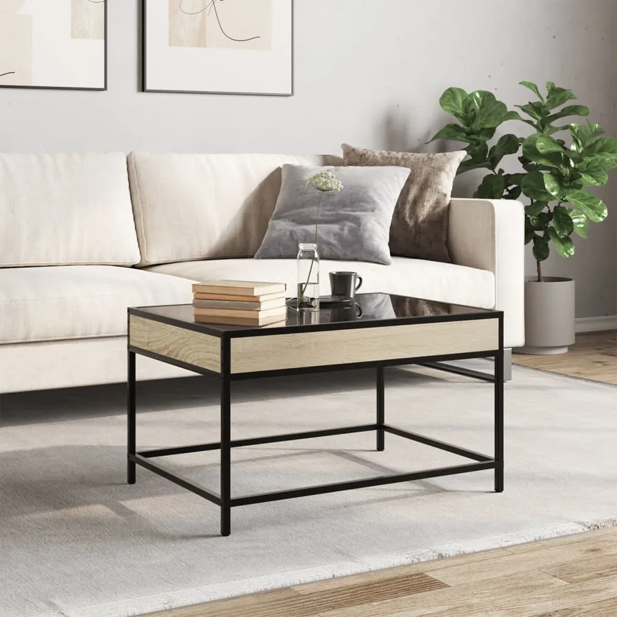 Table basse avec LED infini chêne sonoma 70x50x41 cm - 4