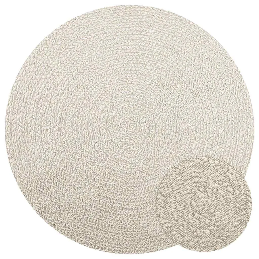 Tapis ZIZUR crème Ø 160cm aspect de jute intérieur et extérieur