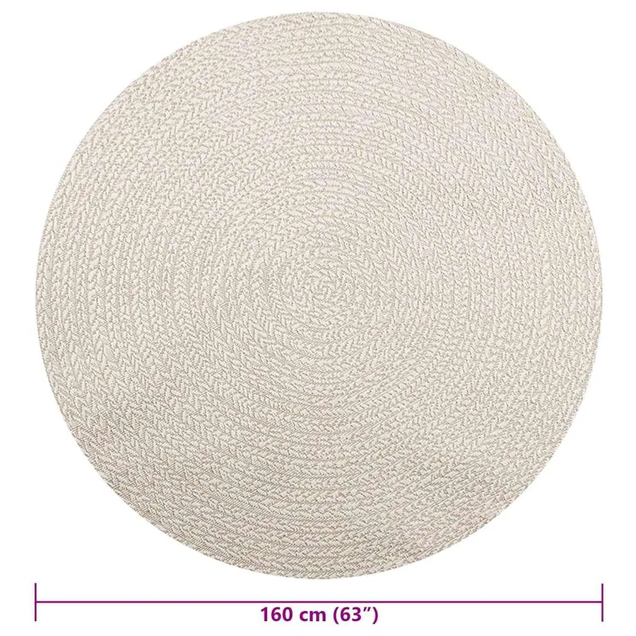 Tapis ZIZUR crème Ø 160cm aspect de jute intérieur et extérieur - 9
