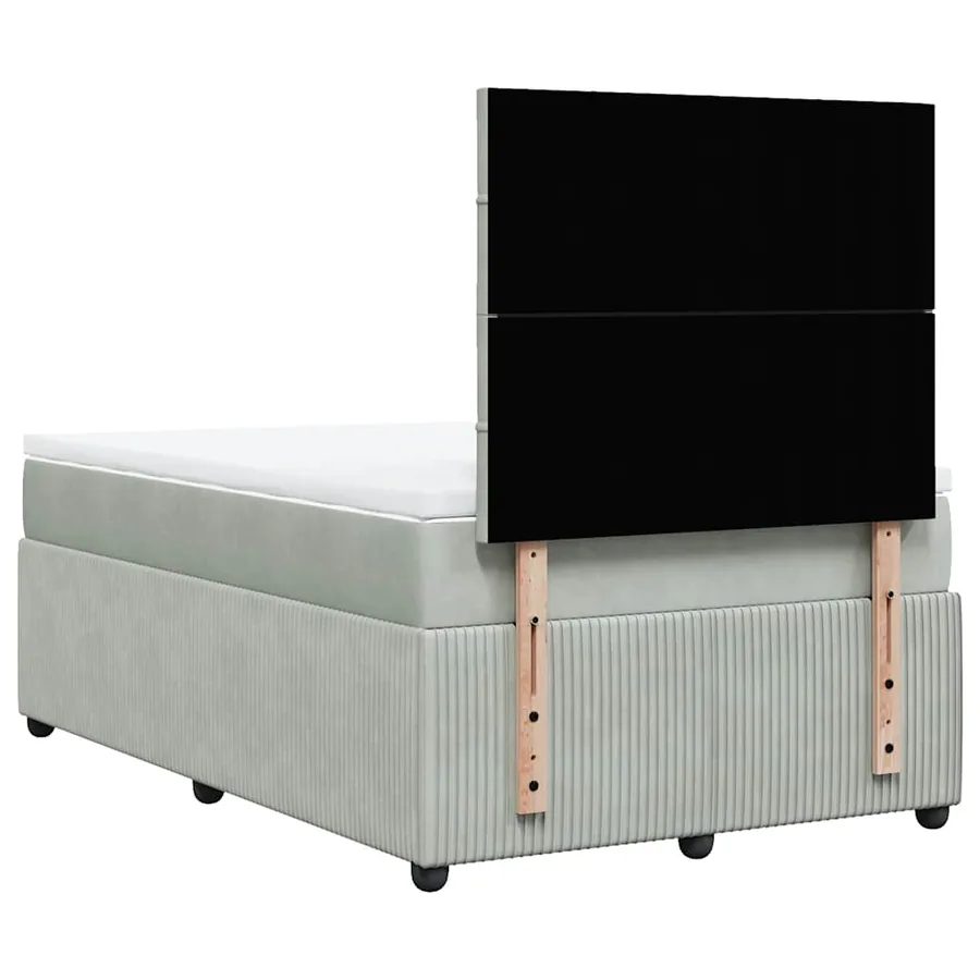 Sommier à lattes de lit et matelas Gris clair 120x200cm Velours - 8