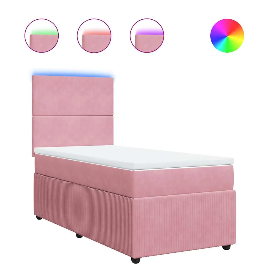 Sommier à lattes de lit avec matelas Rose 90x200 cm Velours - 2
