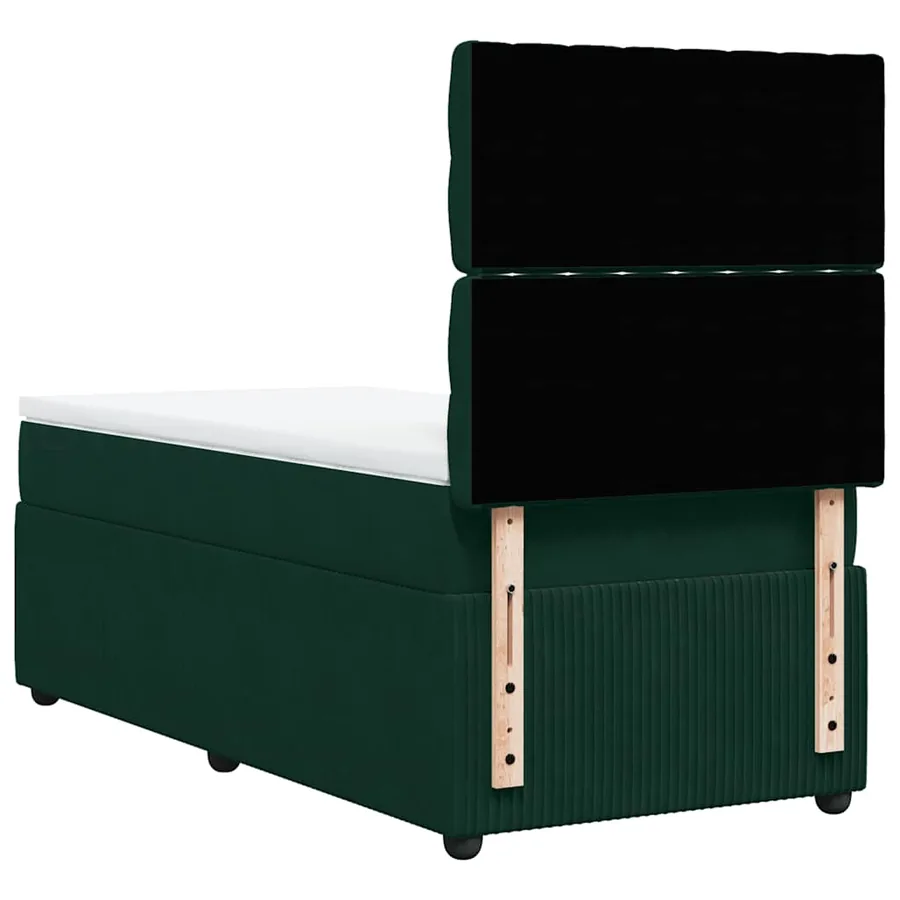Sommier à lattes de lit avec matelas Vert foncé 90x190 cm - 8