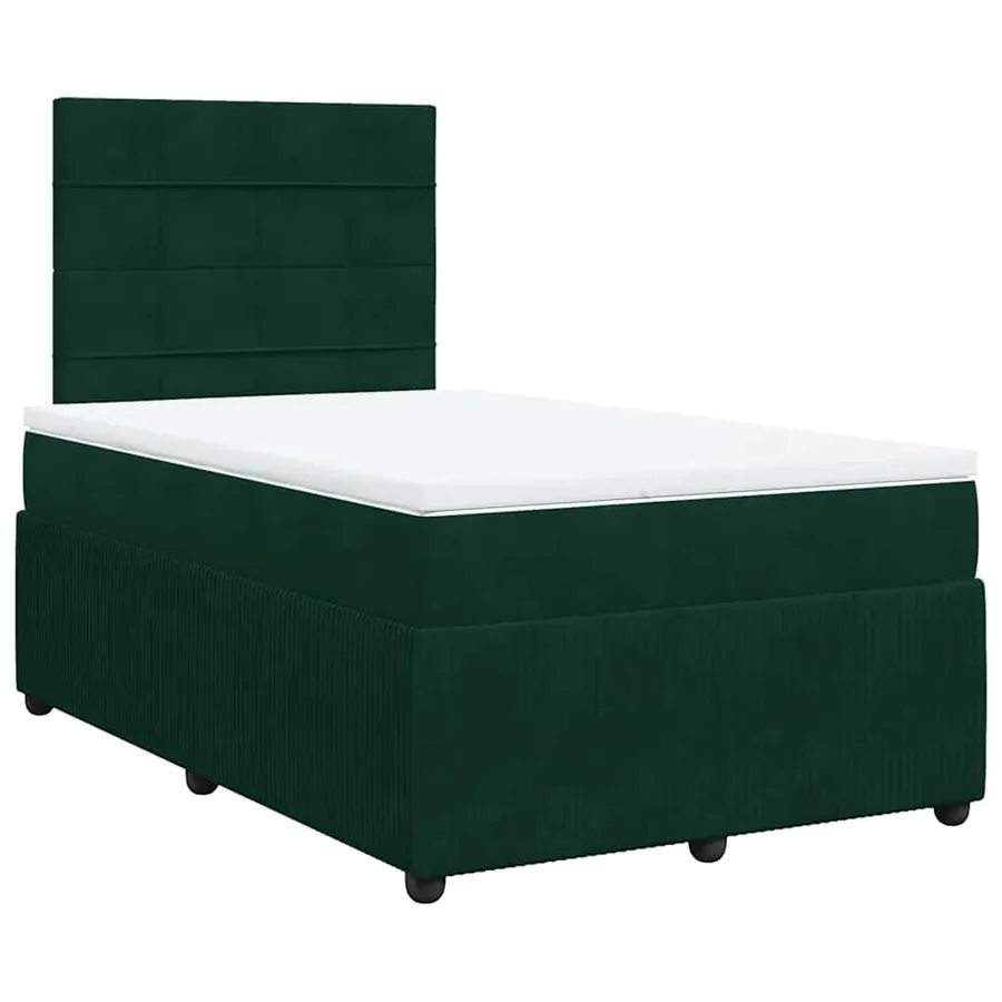 Sommier à lattes de lit avec matelas vert foncé 120x190 cm - 3