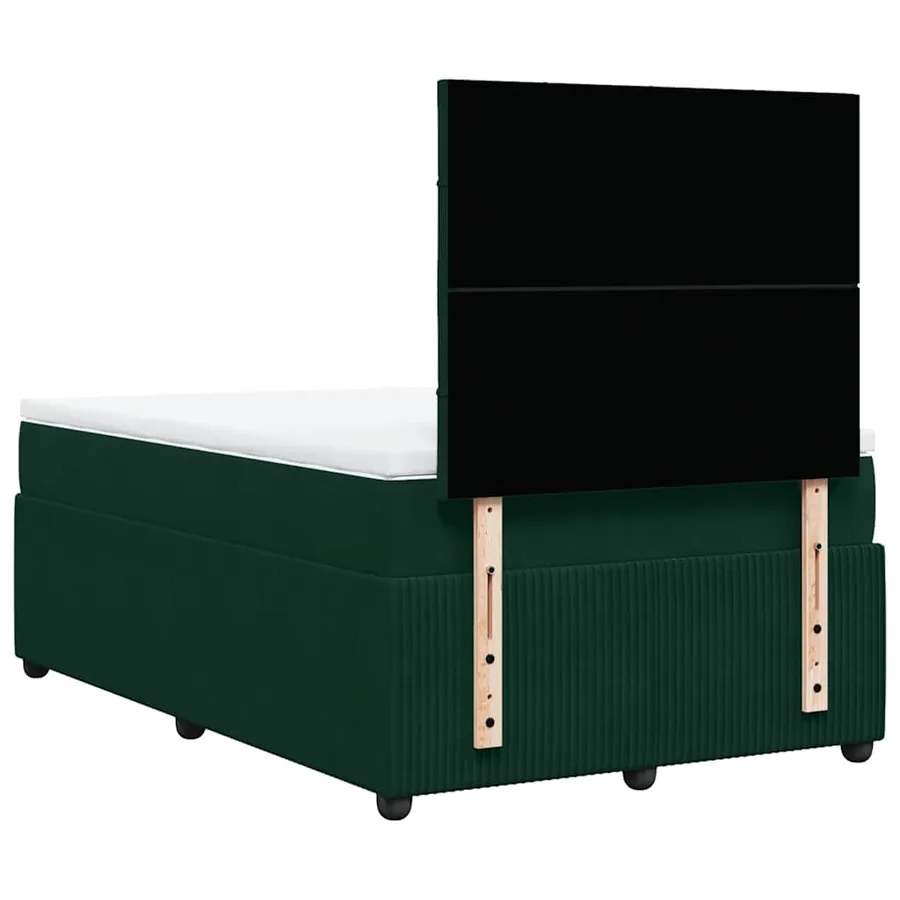 Sommier à lattes de lit avec matelas vert foncé 120x190 cm - 8