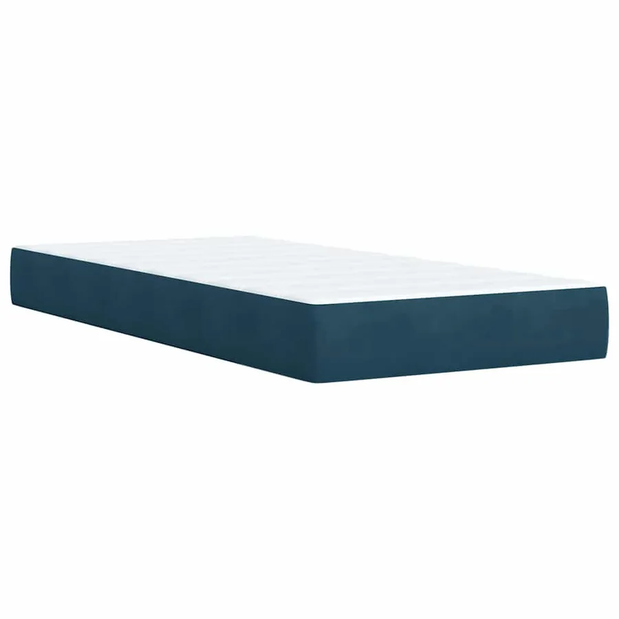 Sommier à lattes de lit avec matelas bleu 90x200 cm velours - 11