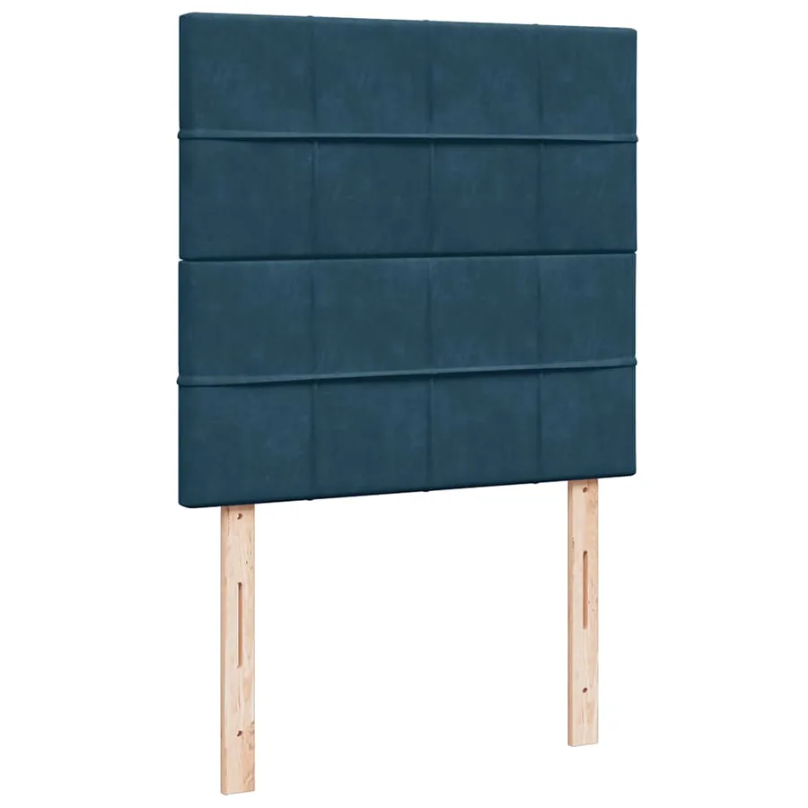 Sommier à lattes de lit avec matelas bleu 90x200 cm velours - 9