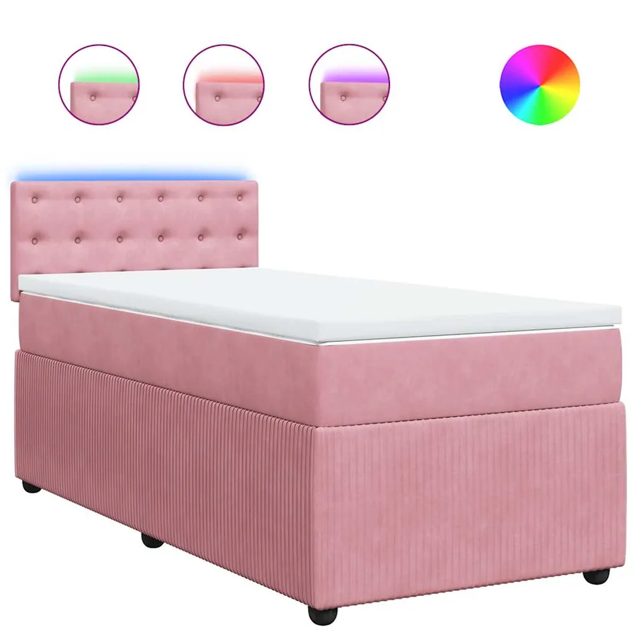 Sommier à lattes de lit avec matelas Rose 90x190 cm Velours - 2
