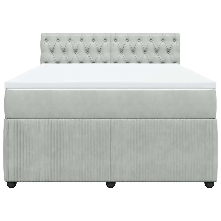 Sommier à lattes de lit et matelas Gris clair 140x190cm Velours - 6