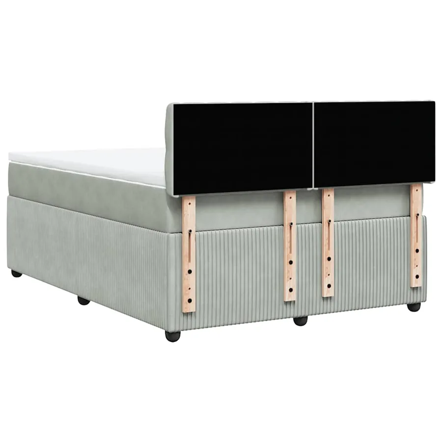 Sommier à lattes de lit et matelas Gris clair 140x190cm Velours - 8