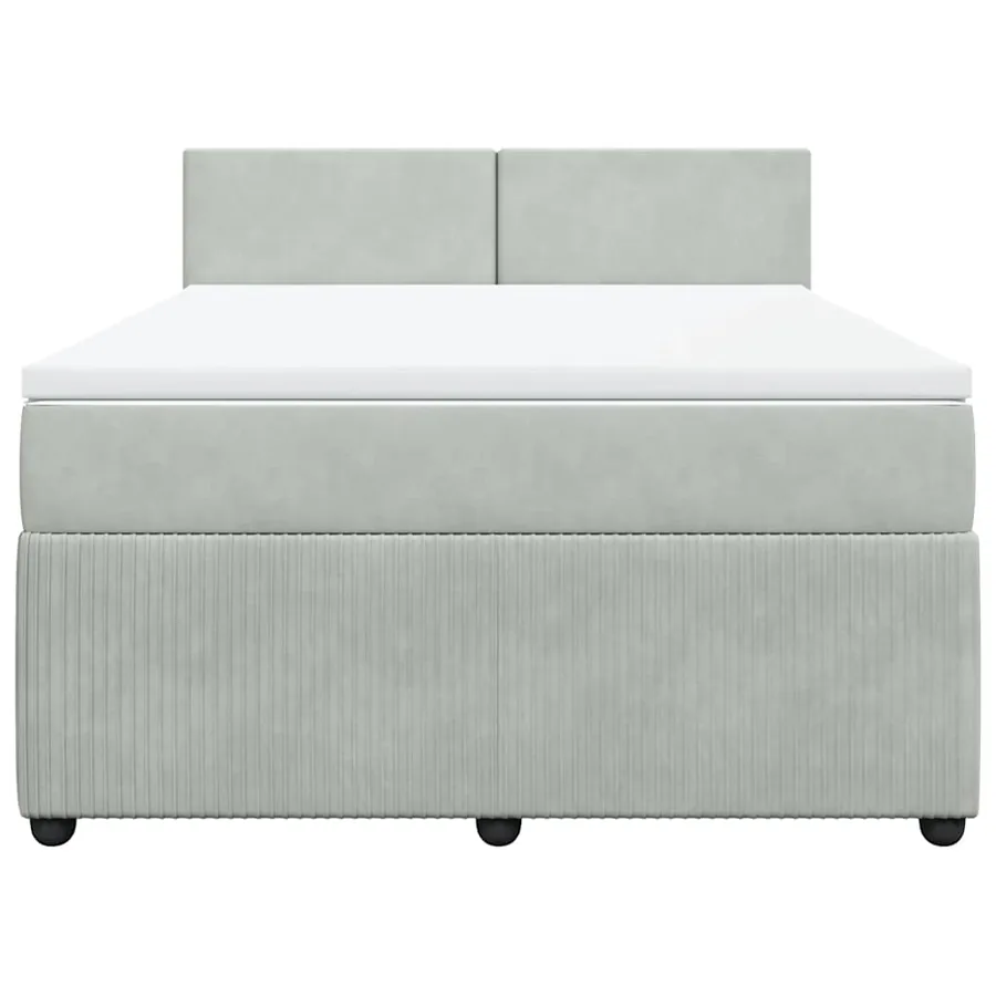 Sommier à lattes de lit et matelas Gris clair 140x190cm Velours - 6