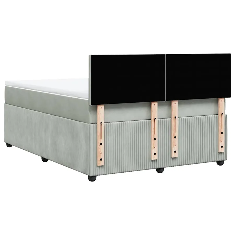 Sommier à lattes de lit et matelas Gris clair 140x190cm Velours - 8