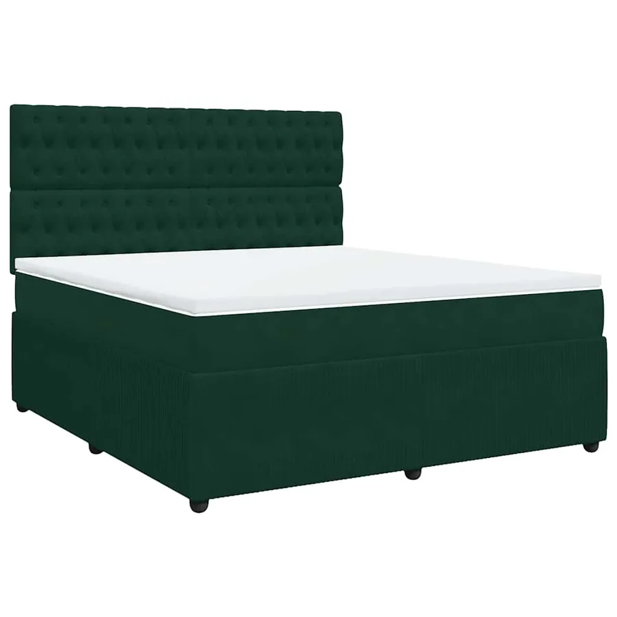Sommier à lattes de lit et matelas Vert foncé 180x200cm Velours - 3