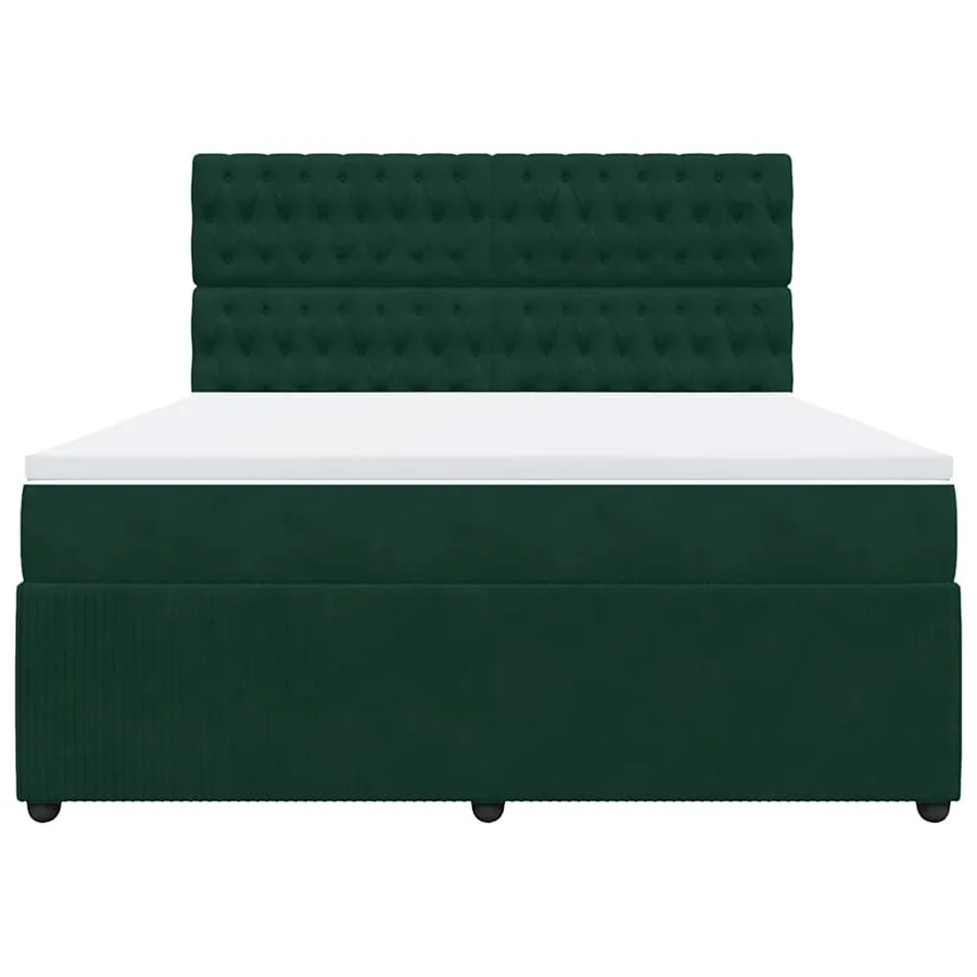 Sommier à lattes de lit et matelas Vert foncé 180x200cm Velours - 6