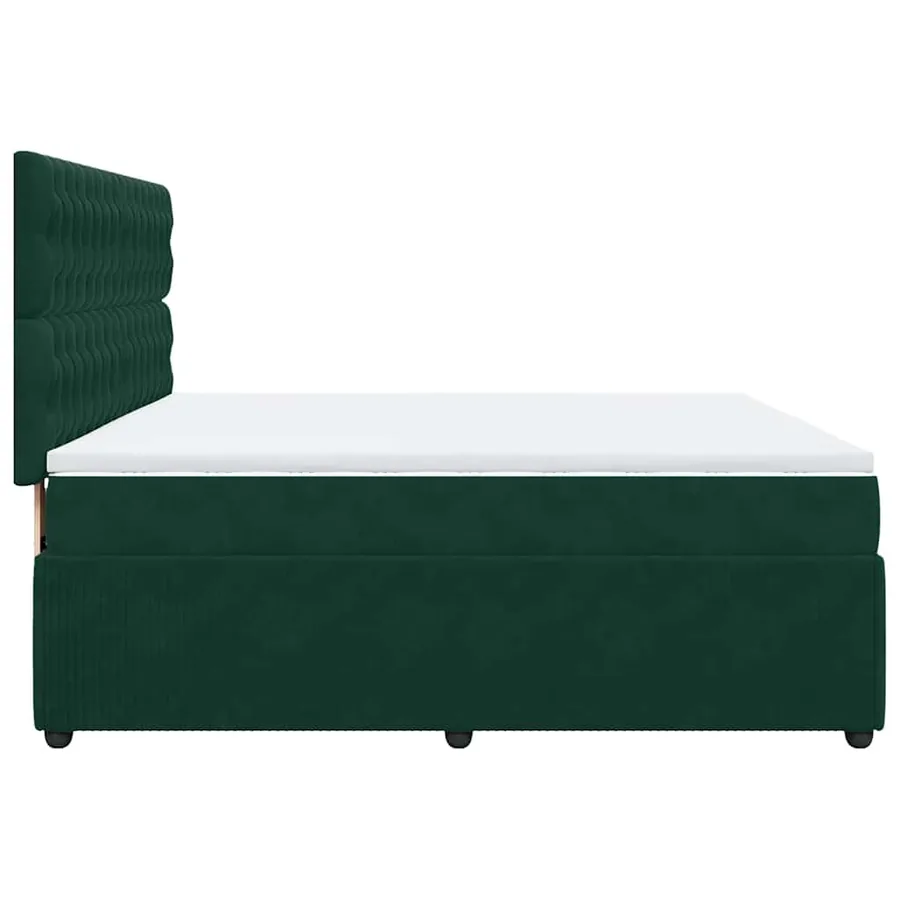 Sommier à lattes de lit et matelas Vert foncé 180x200cm Velours - 7