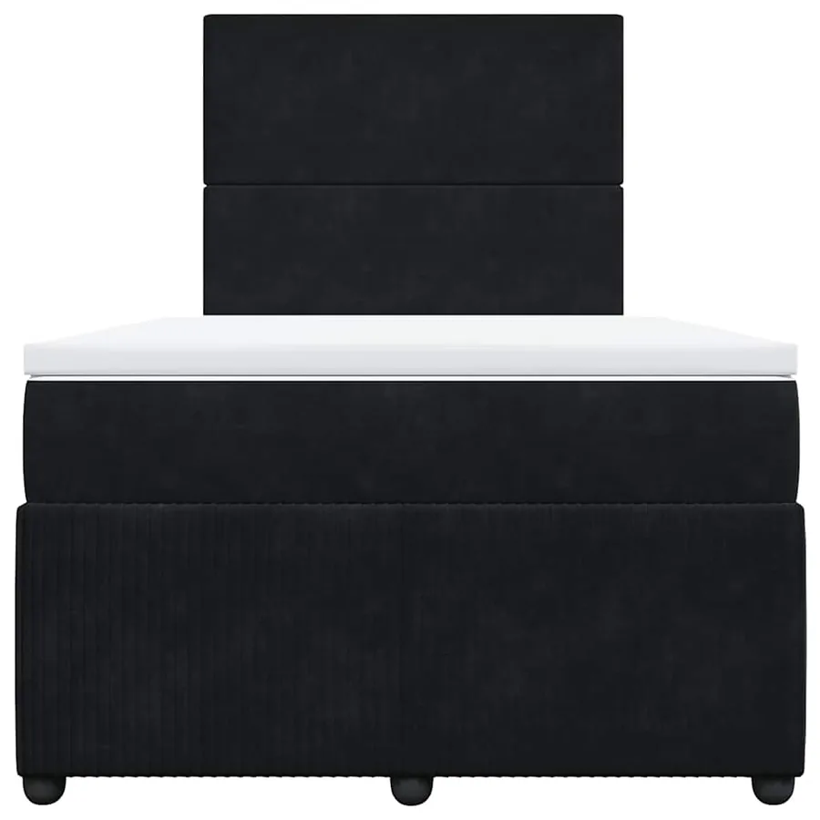 Sommier à lattes de lit avec matelas noir 120x190 cm velours - 6