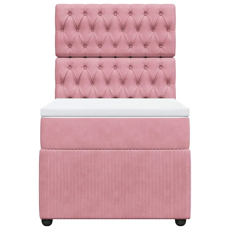 Sommier à lattes de lit avec matelas Rose 90x200 cm Velours - 6