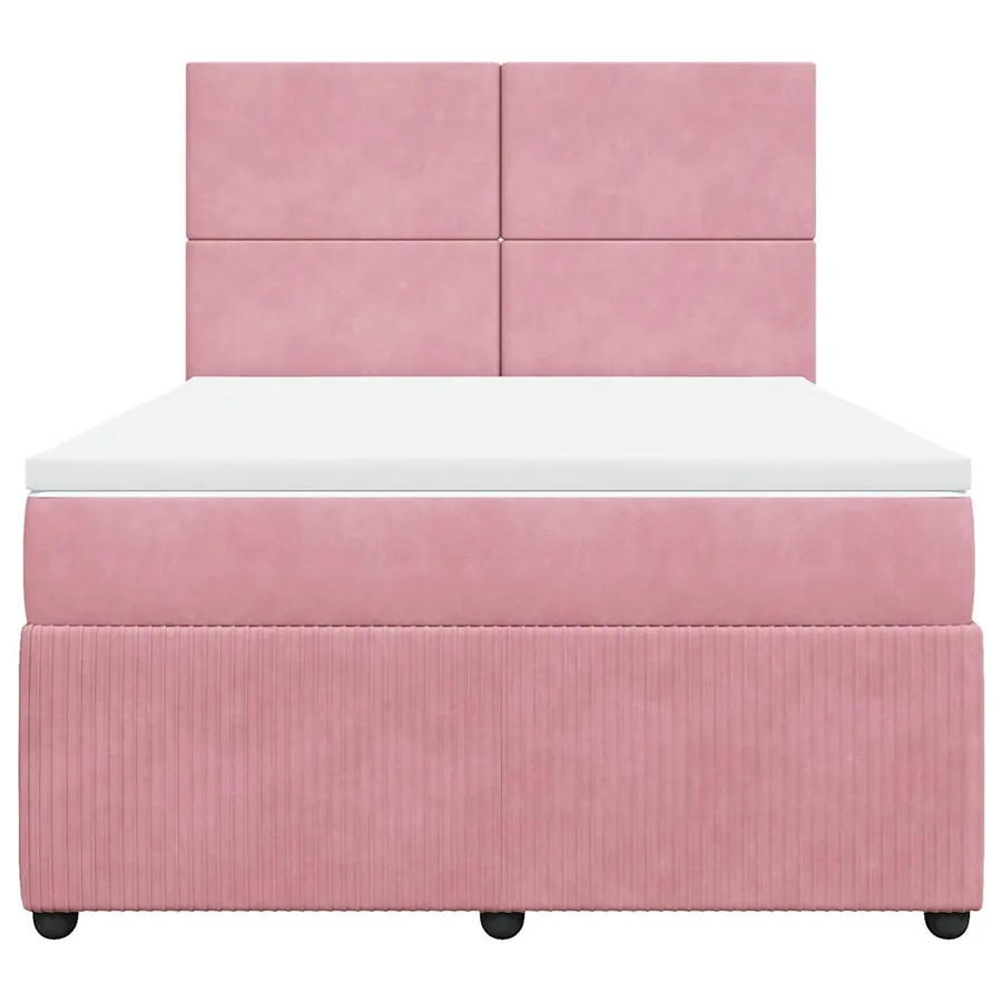 Sommier à lattes de lit avec matelas Rose 140x190 cm Velours - 6
