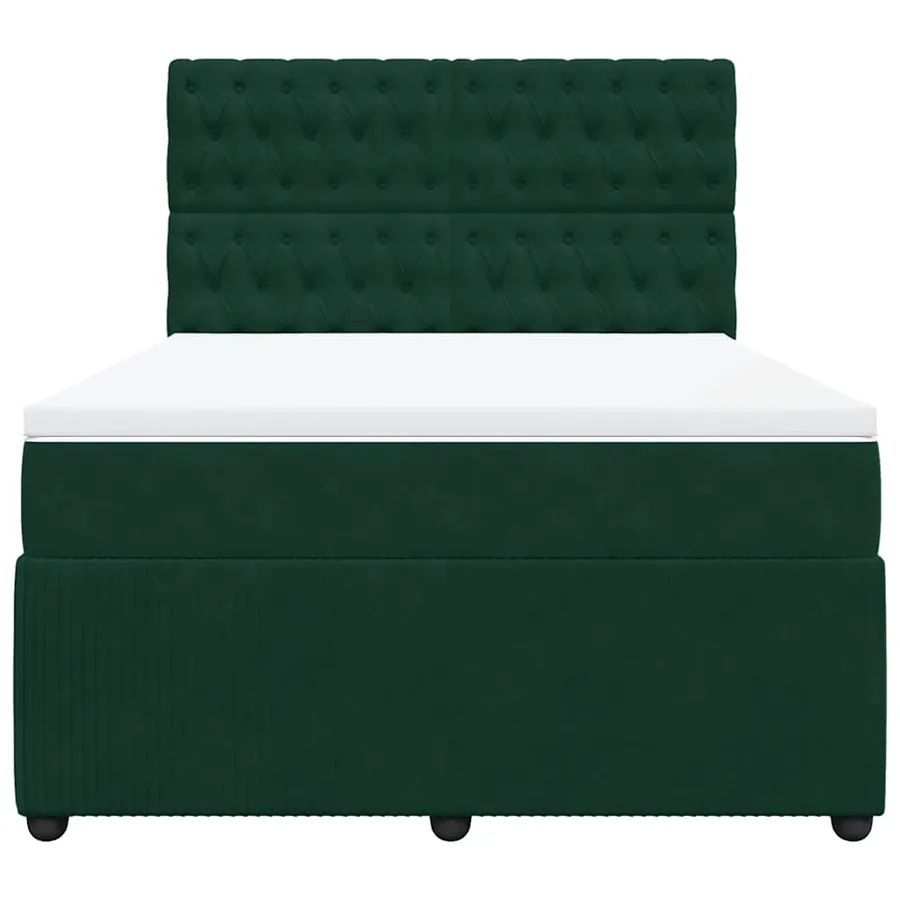 Sommier à lattes de lit et matelas Vert foncé 140x200cm Velours - 6