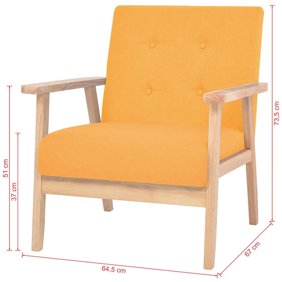 Ensemble de canapé 2 pcs Tissu jaune - 10