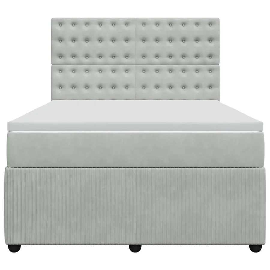 Sommier à lattes de lit et matelas Gris clair 140x190cm Velours - 6