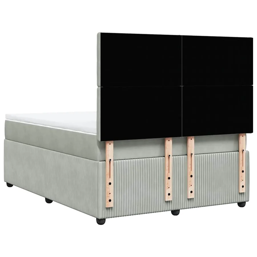 Sommier à lattes de lit et matelas Gris clair 140x190cm Velours - 8