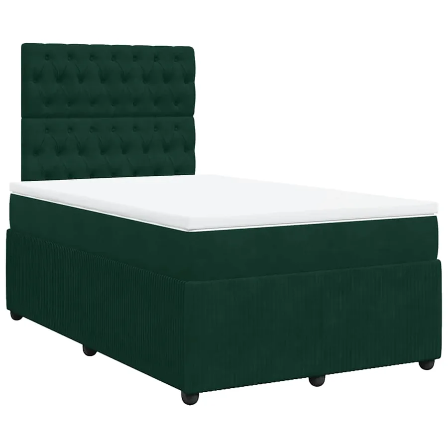 Sommier à lattes de lit et matelas Vert foncé 120x200cm Velours - 3