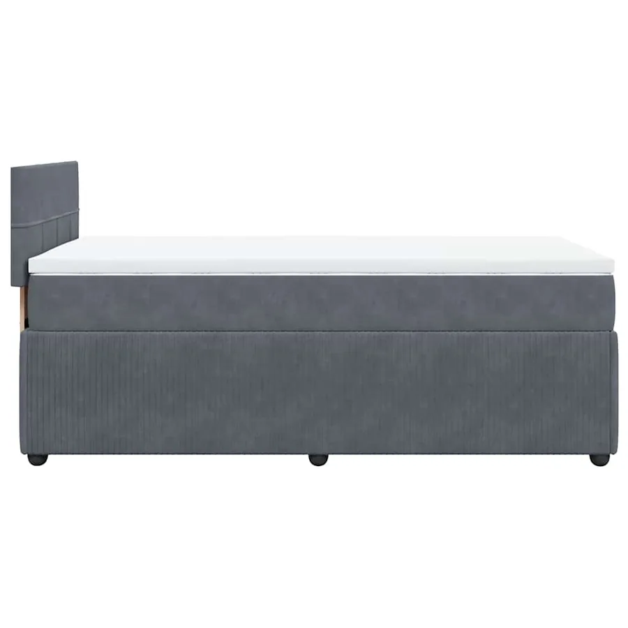 Sommier à lattes de lit et matelas Gris foncé 90x190 cm Velours - 7