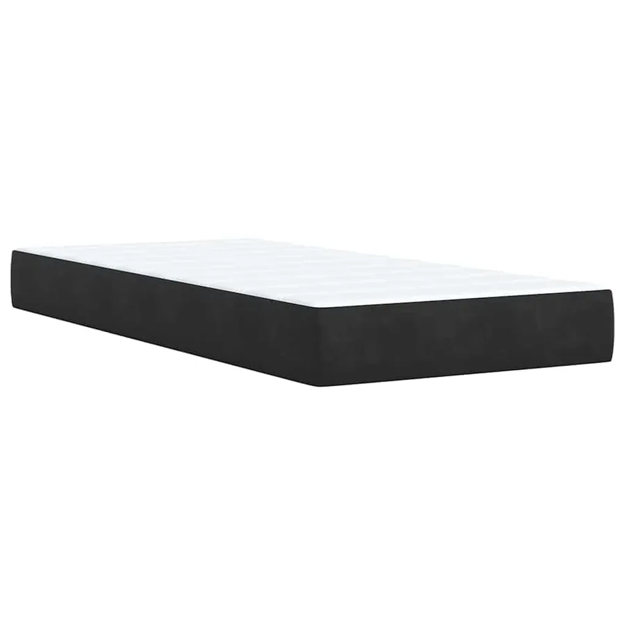Sommier à lattes de lit avec matelas Noir 90x200 cm Velours - 11