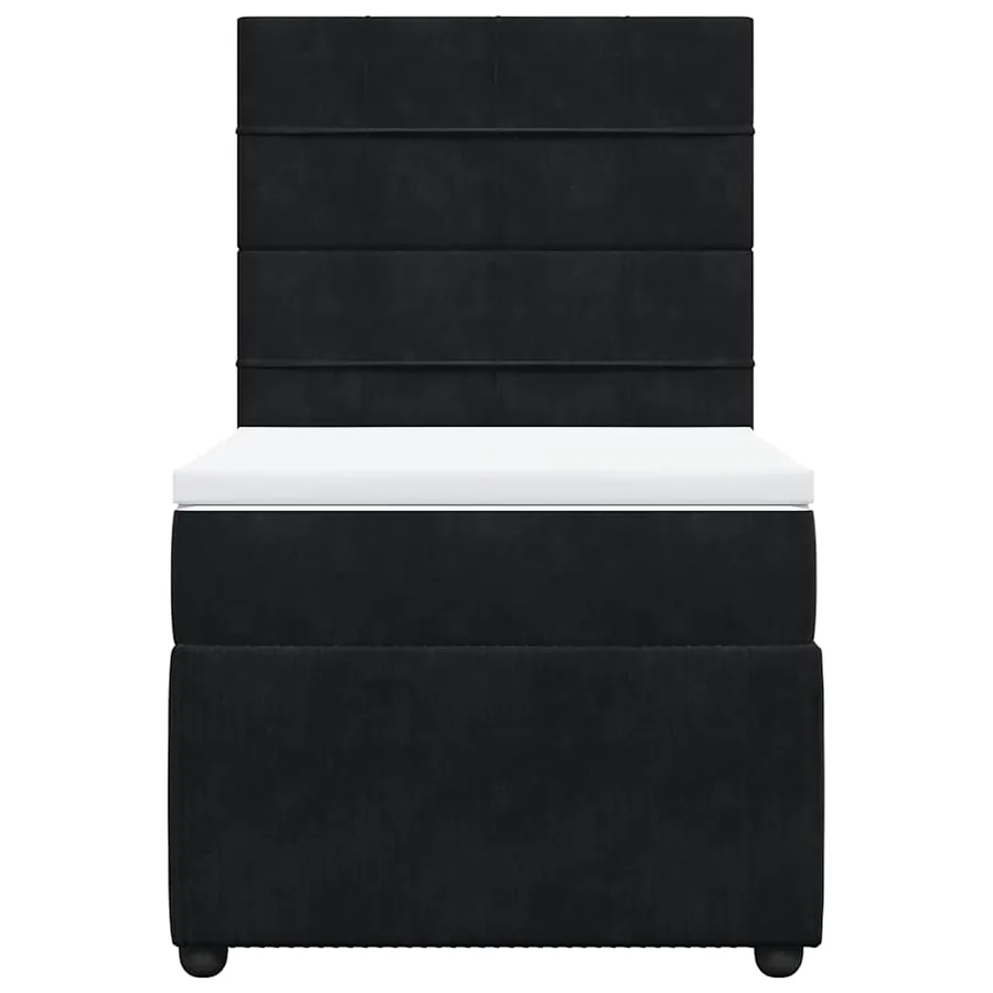 Sommier à lattes de lit avec matelas Noir 90x200 cm Velours - 6