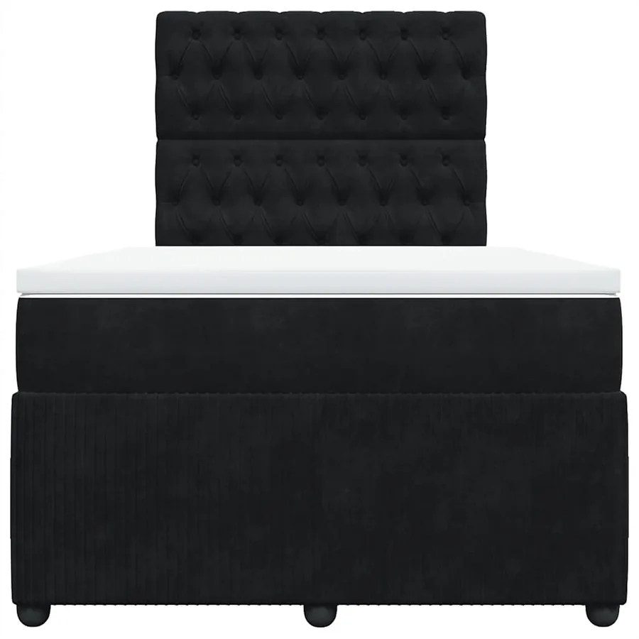 Sommier à lattes de lit avec matelas noir 120x190 cm velours - 6