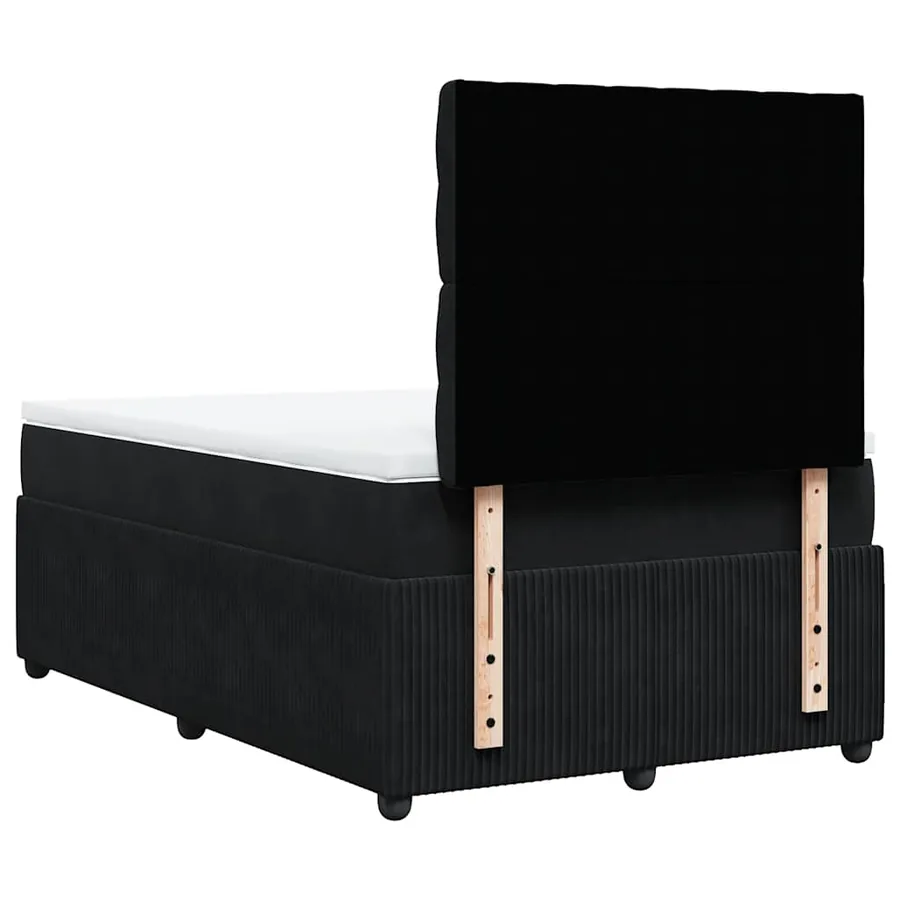 Sommier à lattes de lit avec matelas noir 120x190 cm velours - 8