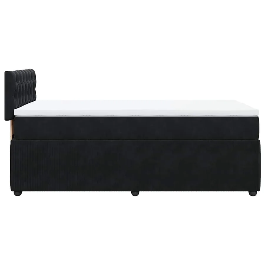Sommier à lattes de lit avec matelas Noir 90x200 cm Velours - 7
