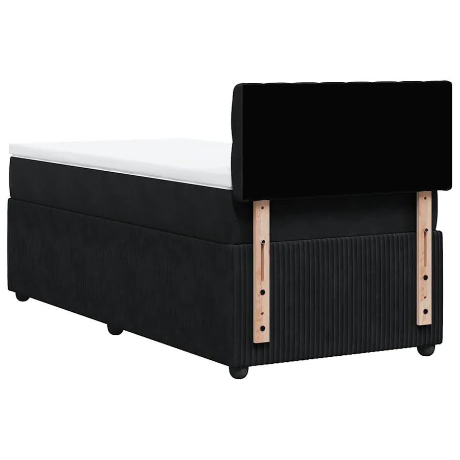 Sommier à lattes de lit avec matelas Noir 90x200 cm Velours - 8