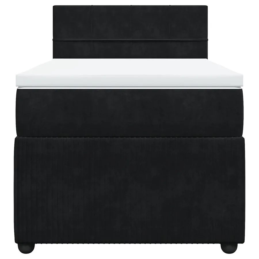 Sommier à lattes de lit avec matelas Noir 90x200 cm Velours - 6