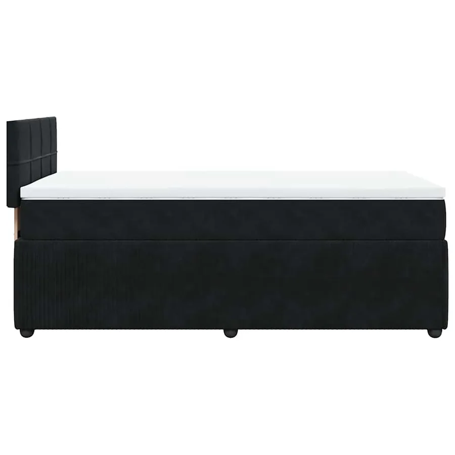 Sommier à lattes de lit avec matelas Noir 90x200 cm Velours - 7