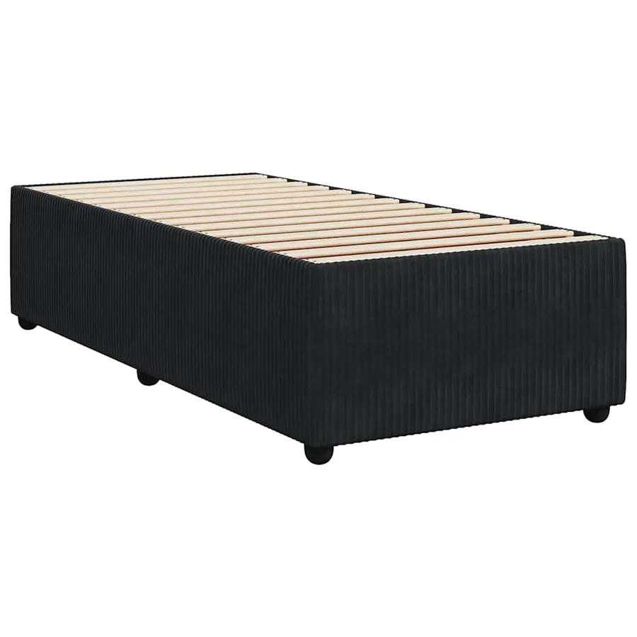 Sommier à lattes de lit avec matelas Noir 90x200 cm Velours - 9