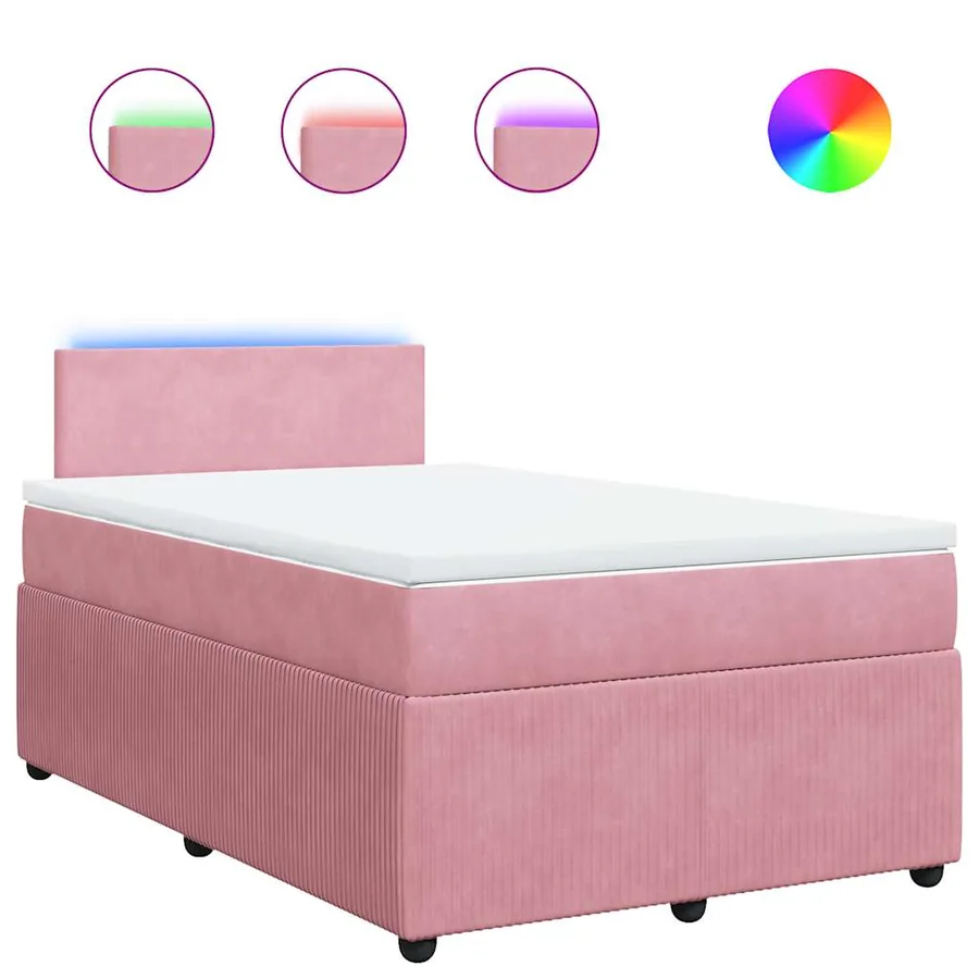 Sommier à lattes de lit avec matelas Rose 120x200 cm Velours - 2