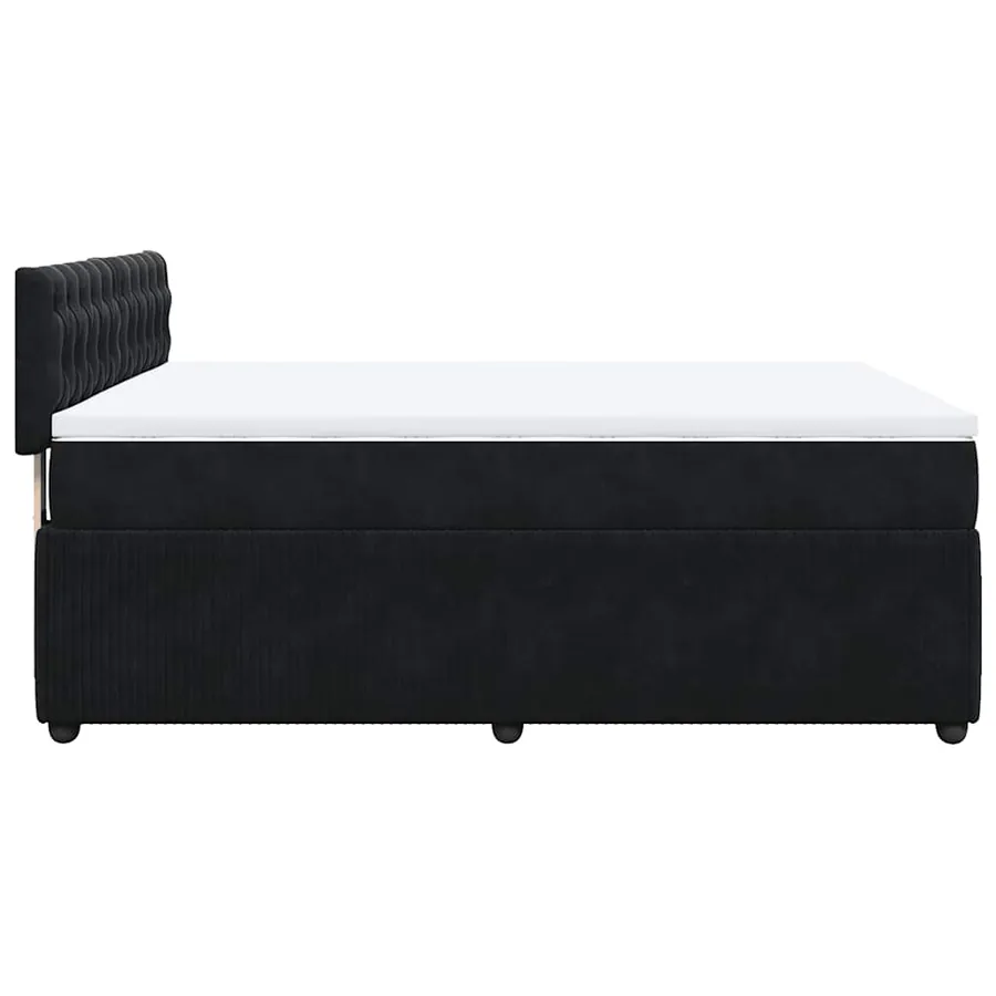 Sommier à lattes de lit avec matelas Noir 140x190 cm Velours - 7