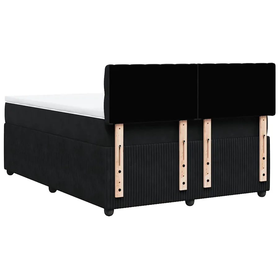 Sommier à lattes de lit avec matelas Noir 140x190 cm Velours - 8