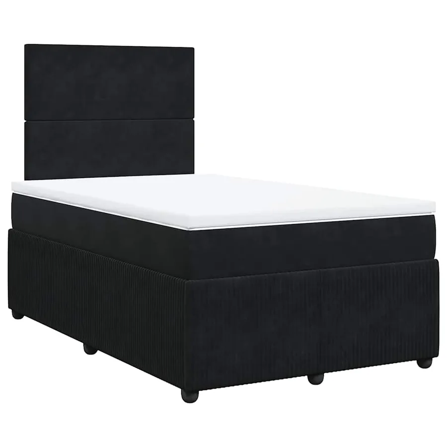 Sommier à lattes de lit avec matelas Noir 120x200 cm Velours - 3
