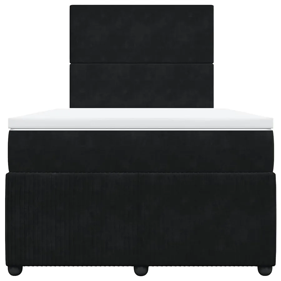Sommier à lattes de lit avec matelas Noir 120x200 cm Velours - 6