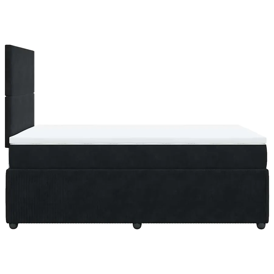 Sommier à lattes de lit avec matelas Noir 120x200 cm Velours - 7