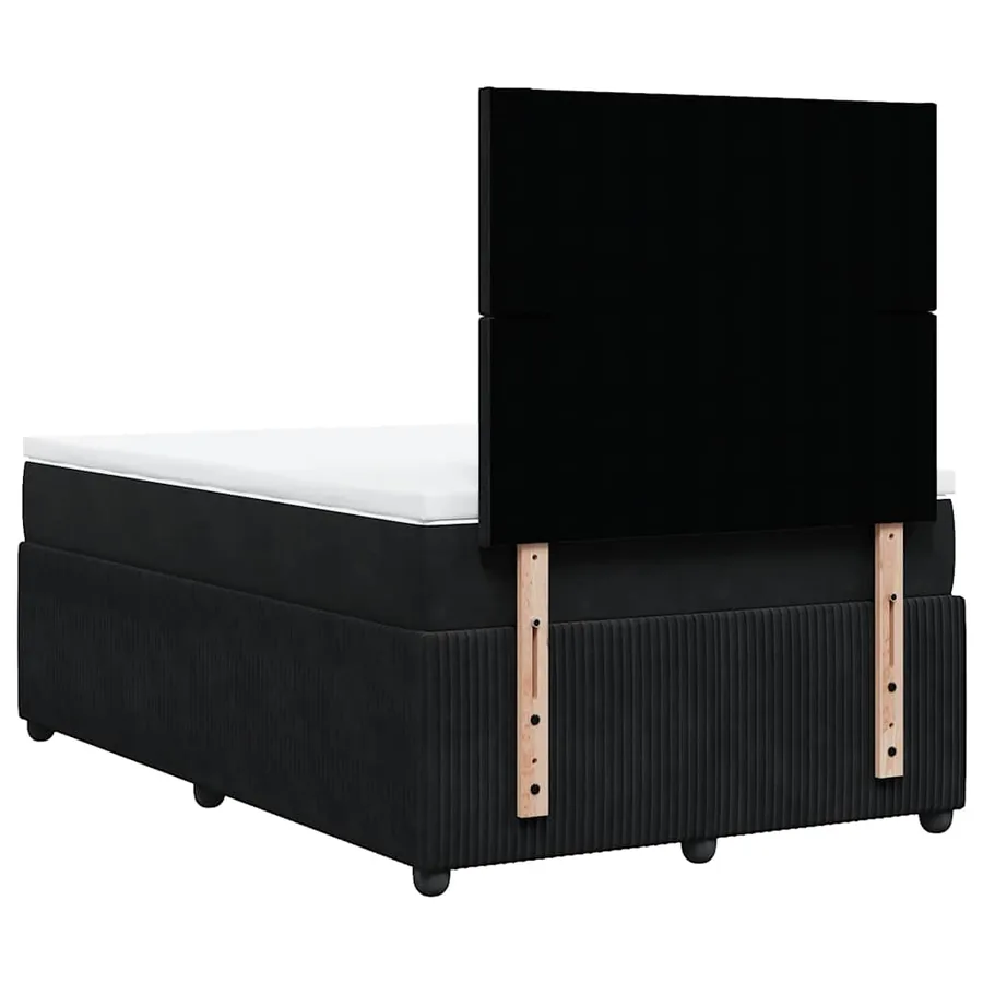 Sommier à lattes de lit avec matelas Noir 120x200 cm Velours - 8