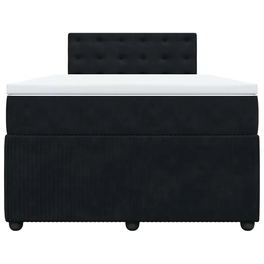 Sommier à lattes de lit avec matelas noir 120x190 cm velours - 6