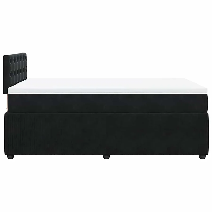 Sommier à lattes de lit avec matelas noir 120x190 cm velours - 7