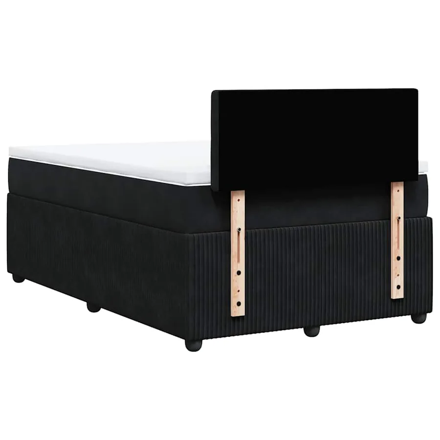 Sommier à lattes de lit avec matelas noir 120x190 cm velours - 8