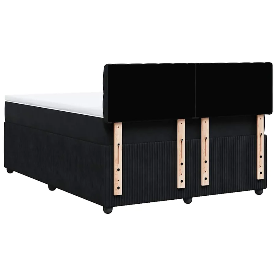 Sommier à lattes de lit avec matelas Noir 140x190 cm Velours - 10