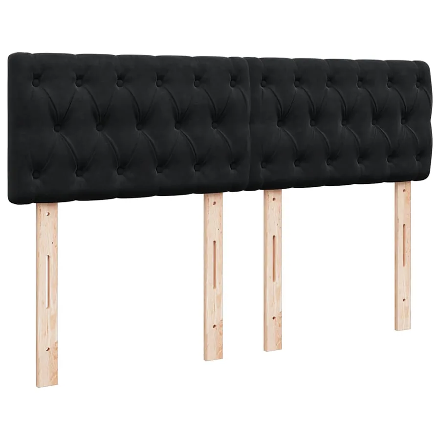 Sommier à lattes de lit avec matelas Noir 140x190 cm Velours - 5