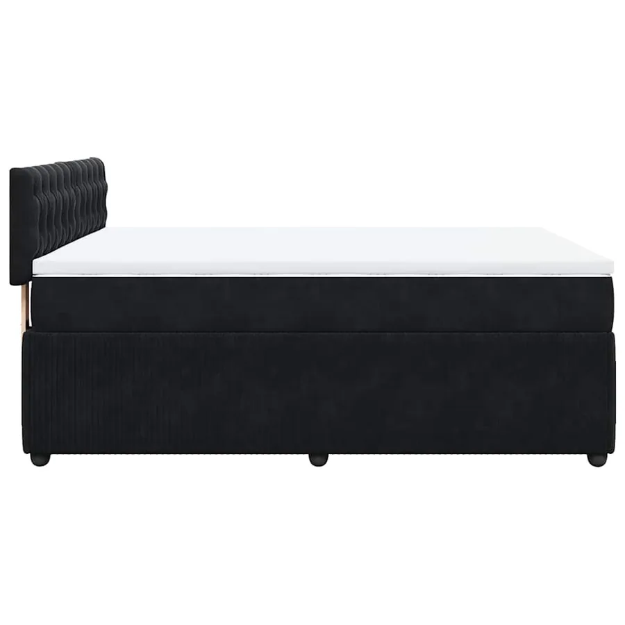 Sommier à lattes de lit avec matelas Noir 140x190 cm Velours - 9